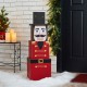 Glitzhome 35.50"H Wooden Stacked Block Nutcracker Porch Decor