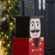 Glitzhome 35.50"H Wooden Stacked Block Nutcracker Porch Decor