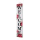 Glitzhome 42"H Lighted Wooden Poinsettia "WELCOME" Porch Sign Board