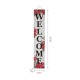 Glitzhome 42"H Lighted Wooden Poinsettia "WELCOME" Porch Sign Board