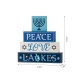 Glitzhome 11"L Hanukkah LED Lighted Wooden/Metal Block Word Sign Decor(8 Bulbs)