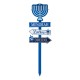 Glitzhome 42"H Wooden Hanukkah Yardstke with Light (9 Bulbs)