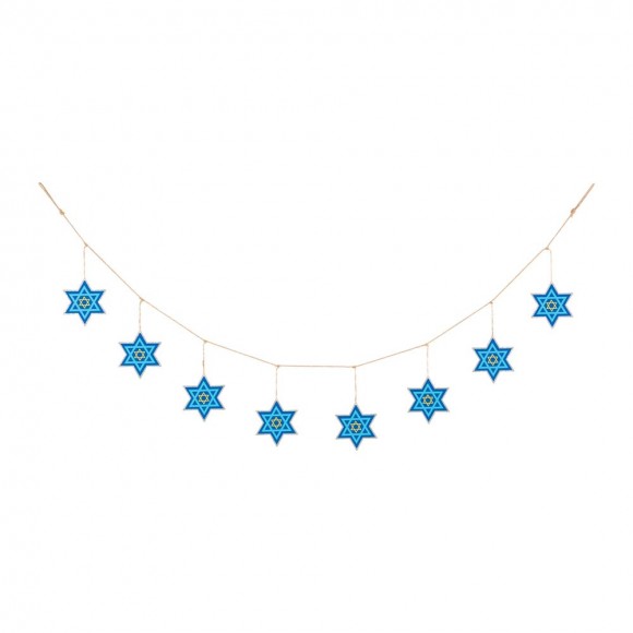 Glitzhome 72"L Metal Hanukkah Garland