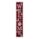 Glitzhome 42"H Wooden Plaid Pet Paw "WELCOME" Porch Sign Board