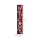 Glitzhome 42"H Wooden Plaid Pet Paw "WELCOME" Porch Sign Board