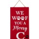 Glitzhome 42"H Lighted Wooden Pet "CHRISTMAS" Porch Sign Board