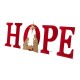 Glitzhome 32"H Lighted Metal "HOPE" Yard Stake or Standing Decor or Wall Décor (3 Functions) 