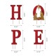 Glitzhome 32"H Lighted Metal "HOPE" Yard Stake or Standing Decor or Wall Décor (3 Functions) 