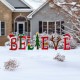 Glitzhome 23"H Set of 7 "BELIEVE" Yard Stake or Wall Décor (2 Functions)