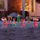 Glitzhome 23"H Set of 7 "BELIEVE" Yard Stake or Wall Décor (2 Functions)