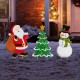 Glitzhome 24"H Set of 3 Metal Santa/Snowman/Tree Yard Stake or Wall Décor (2 Functions)