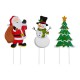 Glitzhome 24"H Set of 3 Metal Santa/Snowman/Tree Yard Stake or Wall Décor (2 Functions)