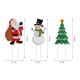 Glitzhome 24"H Set of 3 Metal Santa/Snowman/Tree Yard Stake or Wall Décor (2 Functions)