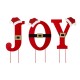 Glitzhome 30"H Set of 3 Metal "JOY" Yard Stake or Standing Décor or Wall Décor (3 Functions)