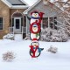 Glitzhome 42"H Set of 3 Metal "JOY" Penguin Yard Stake or Wall Décor (2 Functions)