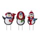 Glitzhome 42"H Set of 3 Metal "JOY" Penguin Yard Stake or Wall Décor (2 Functions)