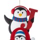 Glitzhome 42"H Set of 3 Metal "JOY" Penguin Yard Stake or Wall Décor (2 Functions)