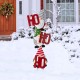 Glitzhome Metal "HOHOHO" Gnome Stake or Wall Décor (Two Functions)