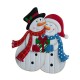 Glitzhome 30"H Metal Lovely Snowman Couple Yard Stake or Standing Decor or Wall Décor (3 Functions)