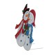 Glitzhome 30"H Metal Lovely Snowman Couple Yard Stake or Standing Decor or Wall Décor (3 Functions)