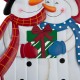 Glitzhome 30"H Metal Lovely Snowman Couple Yard Stake or Standing Decor or Wall Décor (3 Functions)