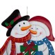 Glitzhome 30"H Metal Lovely Snowman Couple Yard Stake or Standing Decor or Wall Décor (3 Functions)