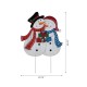 Glitzhome 30"H Metal Lovely Snowman Couple Yard Stake or Standing Decor or Wall Décor (3 Functions)