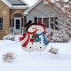 Glitzhome 30"H Metal Lovely Snowman Couple Yard Stake or Standing Decor or Wall Décor (3 Functions)