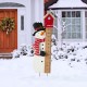 Glitzhome 40"H Snowman Snow Gauge Yard Stake or Wall Décor (2 Functions)
