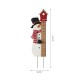 Glitzhome 40"H Snowman Snow Gauge Yard Stake or Wall Décor (2 Functions)