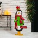 Glitzhome 36"H Metal Penguin Yardstake or Standing Décor or Wall Décor (3 Functions)