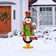 Glitzhome 36"H Metal Penguin Yardstake or Standing Décor or Wall Décor (3 Functions)