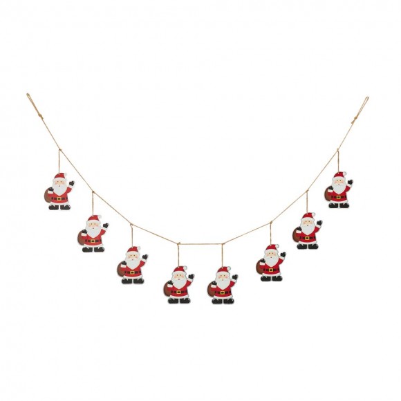 Glitzhome 72"L Metal Christmas Santa Garland