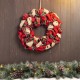 Glitzhome 17.25"D Christmas Multi-Color Fabric Wreath