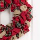 Glitzhome 17.25"D Christmas Multi-Color Fabric Wreath