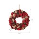Glitzhome 17.25"D Christmas Multi-Color Fabric Wreath