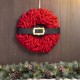 Glitzhome 18"D Christmas Red With Belt Fabric Wreath