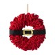 Glitzhome 18"D Christmas Red With Belt Fabric Wreath