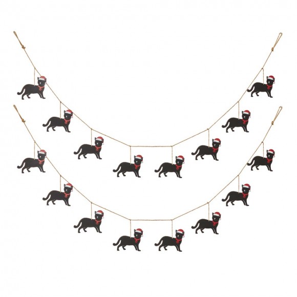 Glitzhome 2 pk 72"L Metal Christmas Kitty Garland