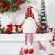 Glitzhome 28"H Fabric Christmas Gnome Shelf Sitter with Dangling Legs