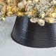 Glitzhome 26"D Black Hammered Metal Tree Collar