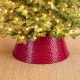 Glitzhome 22"D Red Hammered Metal Tree Collar