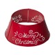 Glitzhome 22"D Red "Merry Christmas" Cutout Metal Tree Collar with Light String