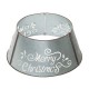 Glitzhome 26"D Galvanized "Merry Christmas" Cutout Metal Tree Collar with Light String