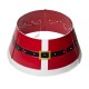 Glitzhome 22"D Red Metal Santa Belt Tree Collar with Light String