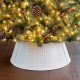 Glitzhome 26"D Washed White Metal Woven Tree Collar
