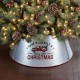 Glitzhome 26"D Galvanized Metal Tree Collar with Truck Motif