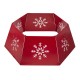 Glitzhome 26"D Red Hexagonal Metal Cutout Snowflake Tree Collar with Light String