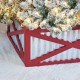 Glitzhome 26"L Galvanized Corrugated Metal & Wooden Christmas Tree Collar