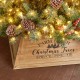 Glitzhome 26"L Natural Wooden Trapezoid Farm Fresh Christmas Tree Collar
